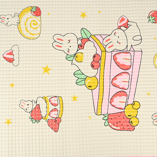 Cute Bunny & Strawberry Baby Blanket