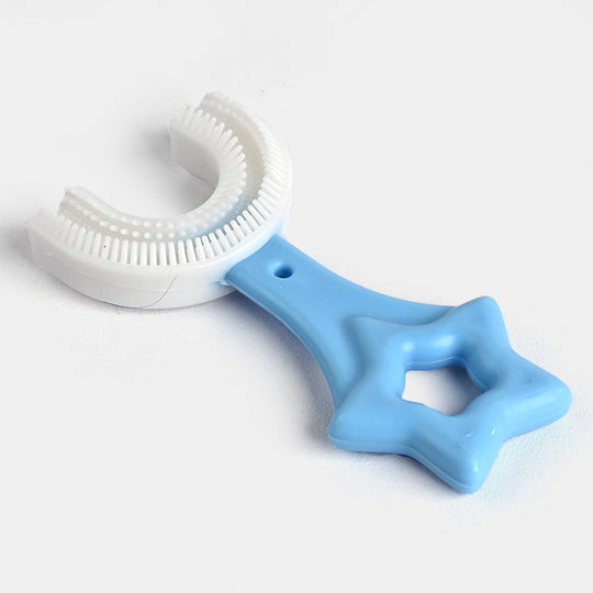 Children Baby U Shaped Tooth Brush Box-Blue