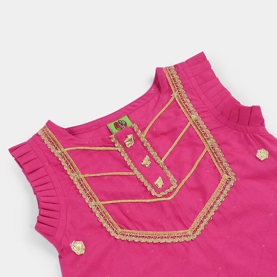 Infant Girls Jacquard 2-Piece Set (Ruby) - Shocking Pink