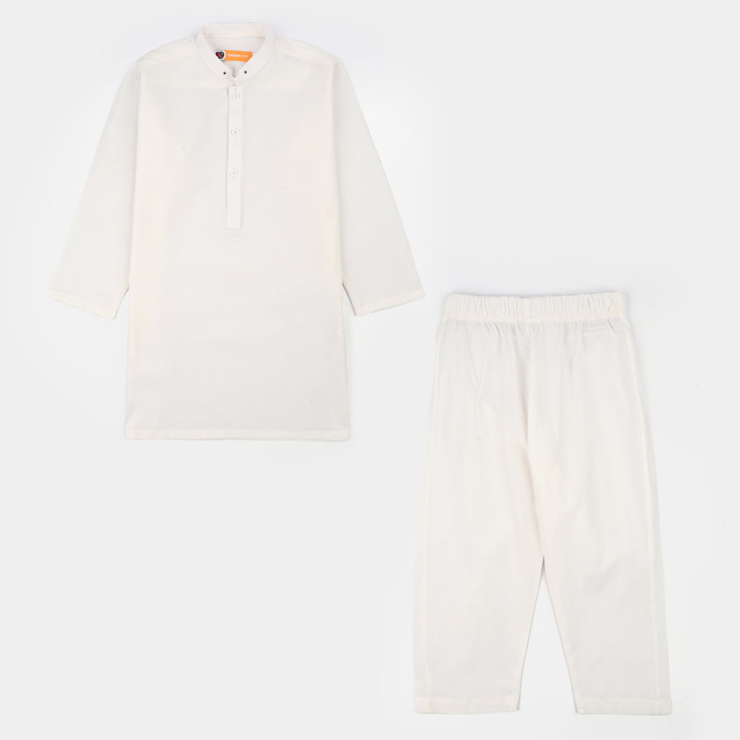 Boys Poly Viscose 2Piece Suit-Bright White