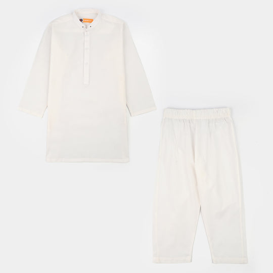 Boys Poly Viscose 2Piece Suit-Bright White