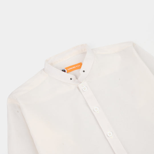 Boys Poly Viscose 2Piece Suit-Bright White