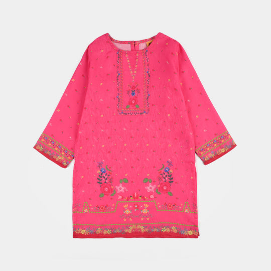 Teens Girls Jacquard Printed 2Pcs (Bloom) - Pink