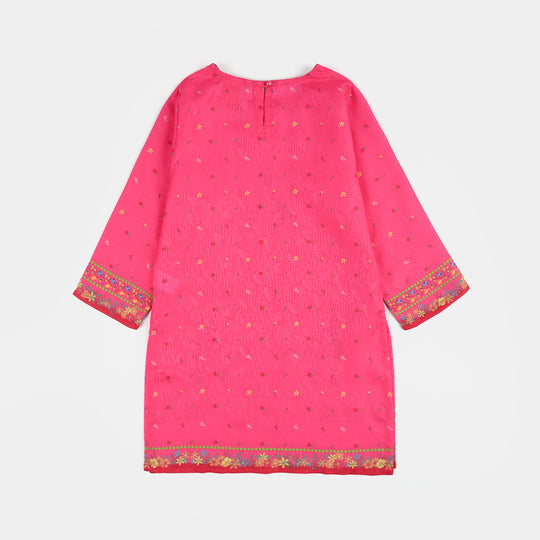 Teens Girls Jacquard Printed 2Pcs (Bloom) - Pink