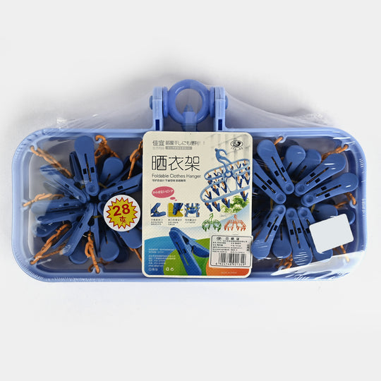 Baby Foldable Cloth Hanger 28PCs | Blue