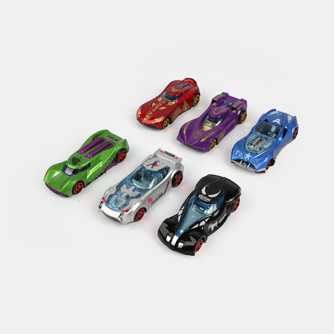 Superhero-Themed Alloy Car 6-Pack