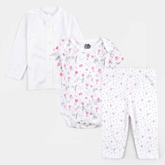 Infant Unisex Cotton 3Pcs Suit Set