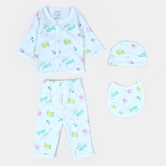 Baby Winter Suit Fish Green 4PCs | 0-3M
