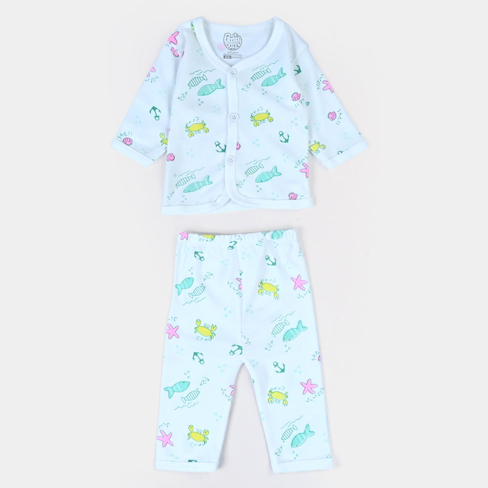 Baby Winter Suit Fish Green 4PCs | 0-3M