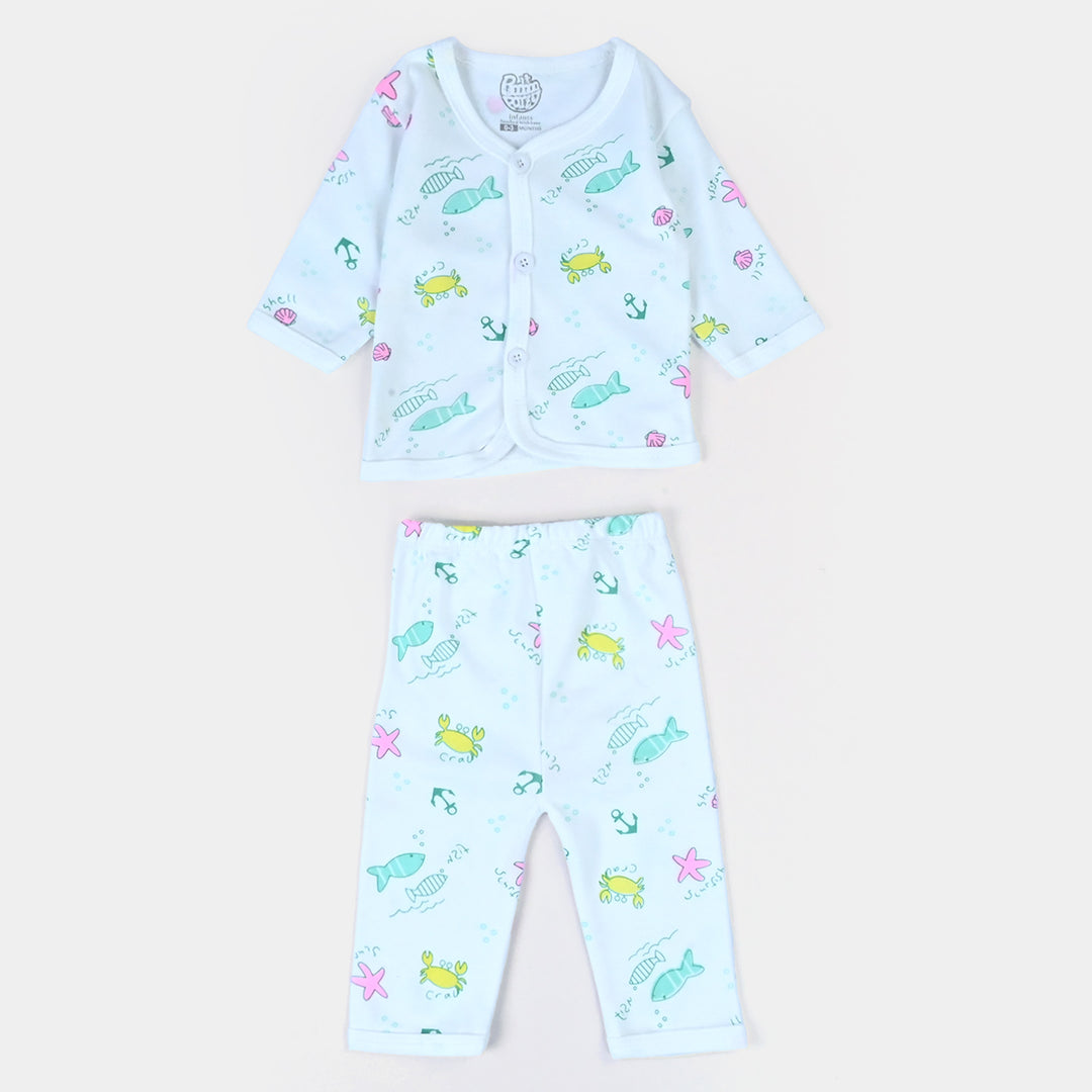 Baby Winter Suit Fish Green 4PCs | 0-3M