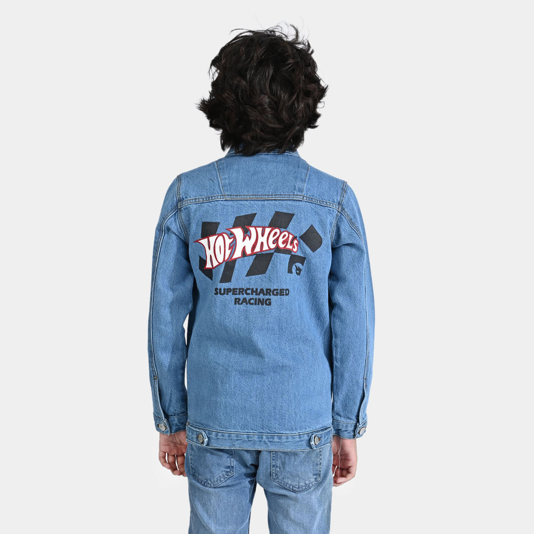 Boys Denim rigid Woven Jacket-LT.Blue