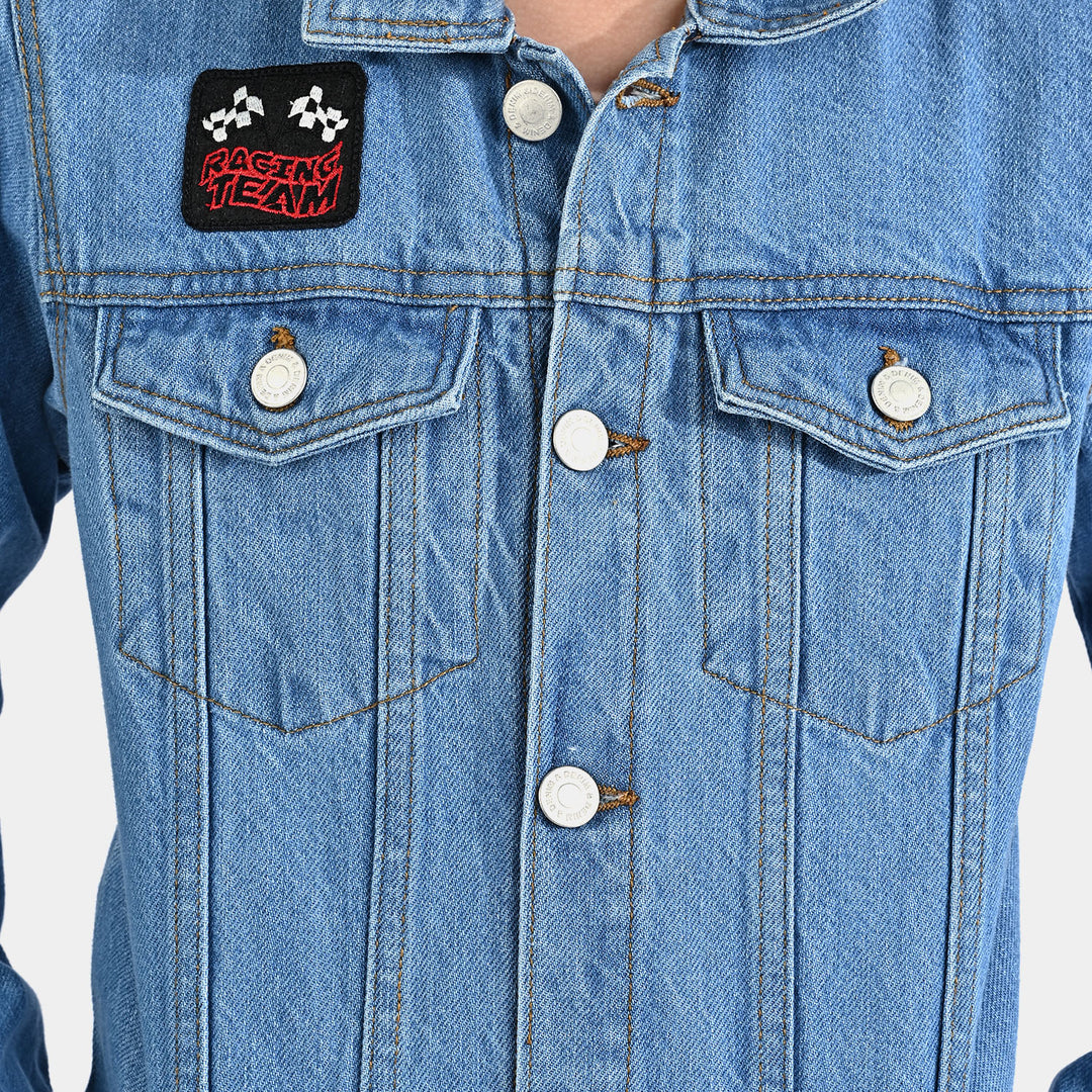 Boys Denim rigid Woven Jacket-LT.Blue
