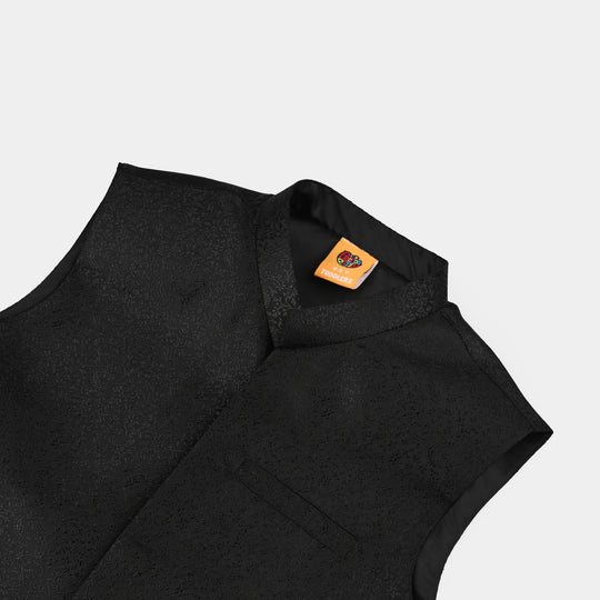 Boys Poly Viscose Waist Coat - Black