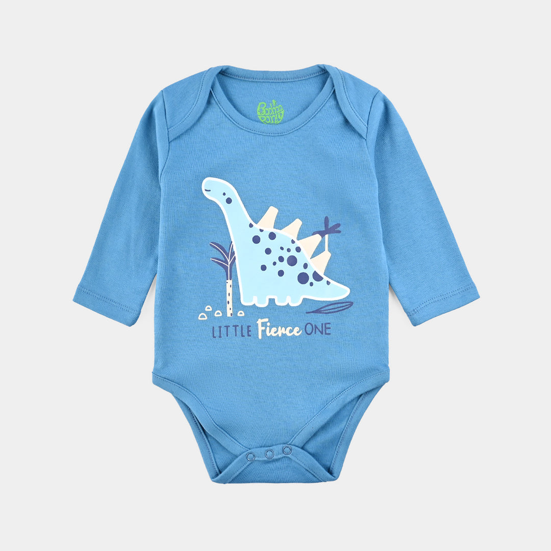 Infant Boys Cotton Interlock Romper (Dino) - Blue