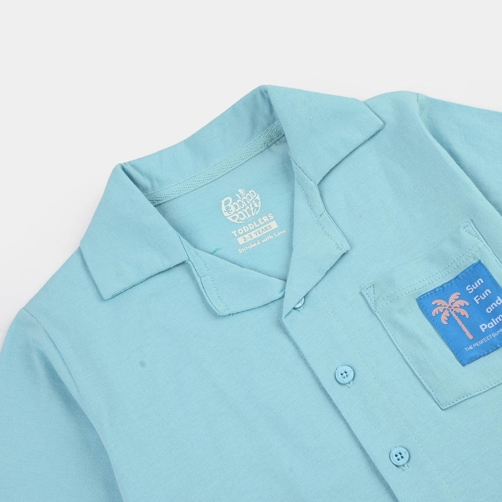 Boys Cotton Jersey Knitted Shirt (Sun Fun) - Blue