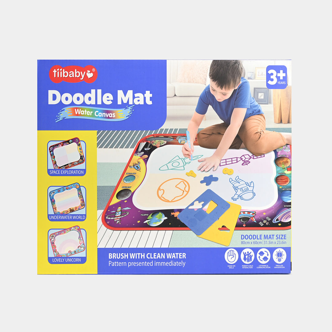 Kids Ocean Doodle Mat Water Canvas Drawing Set – Blue