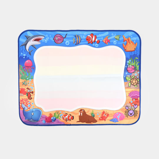 Kids Ocean Doodle Mat Water Canvas Drawing Set – Blue