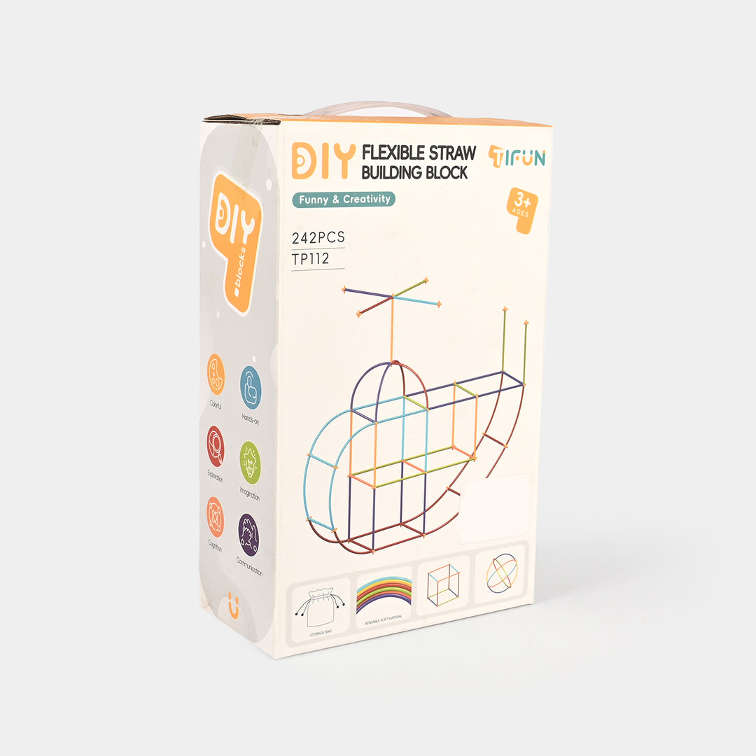 DIY Flexible Straw Building Block Set (242 Pieces)