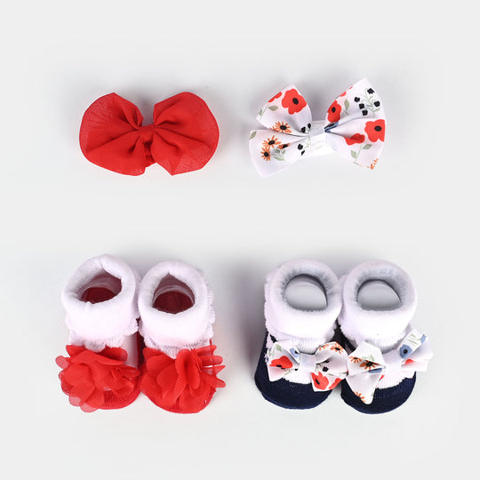 Baby 4-Piece Headband & Sock Gift Set
