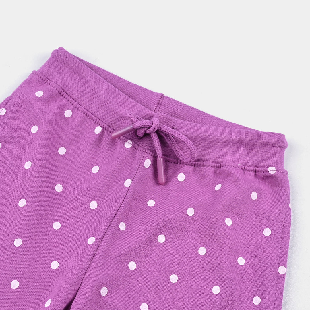 Girls Jersey/Terry Short Polka Dots - Purple