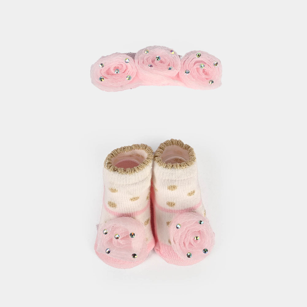 Baby Socks Shoes with Headband | 3-12M