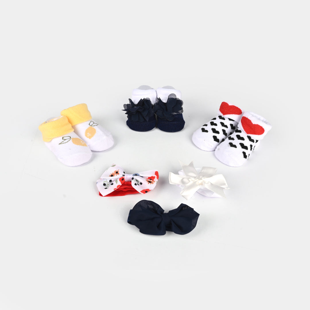 Baby Booties With Ribbon Pack of 3