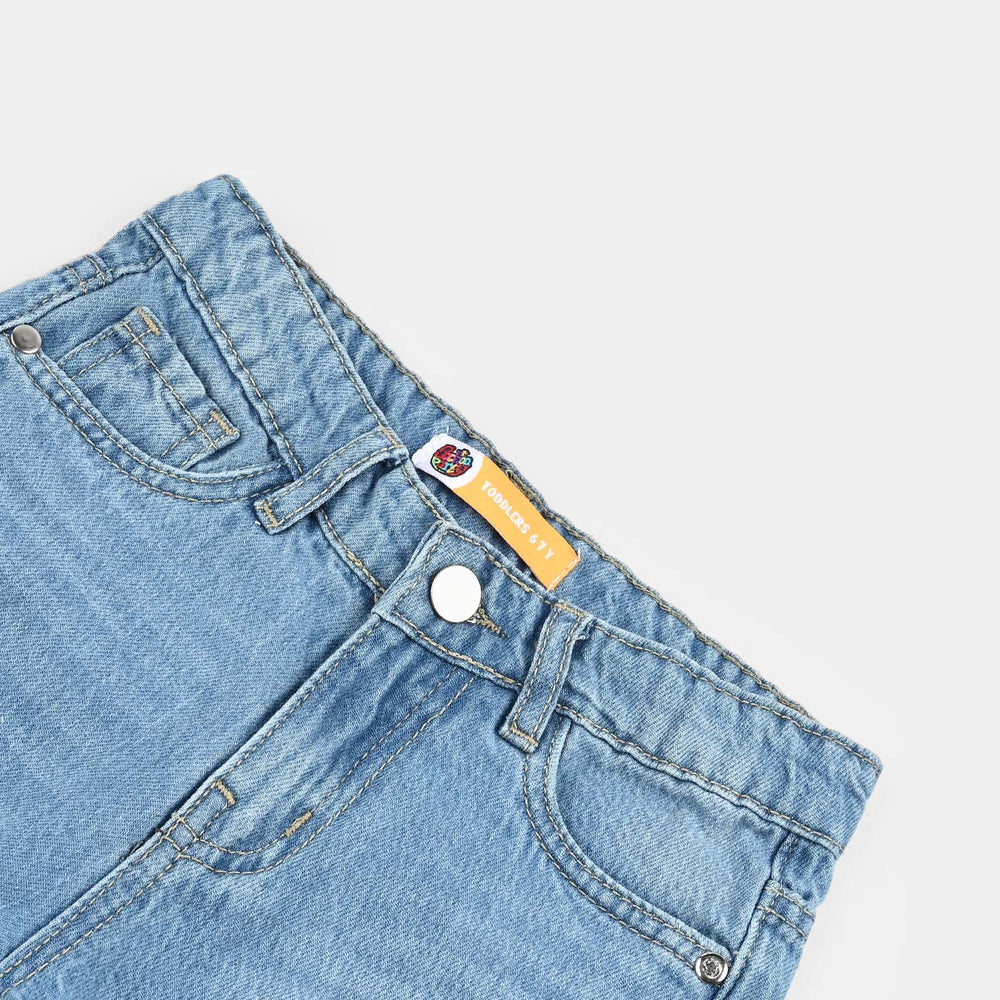 Boys Denim Stretch Shorts (Life Is Good) - Light Blue