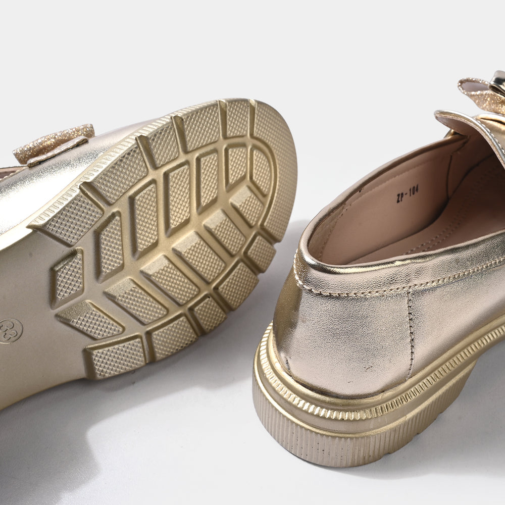 Girls Loafer ZP-104-Golden
