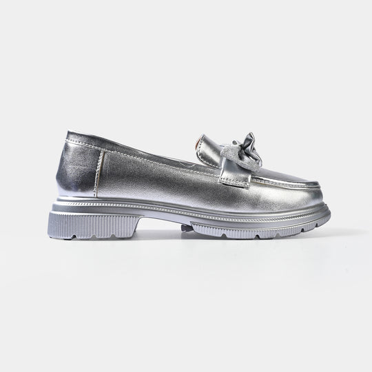 Girls Loafer ZP-104-SILVER