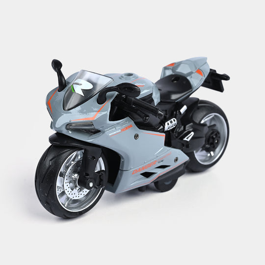 Pull Back Motorcycle With Light & Sound For Kids