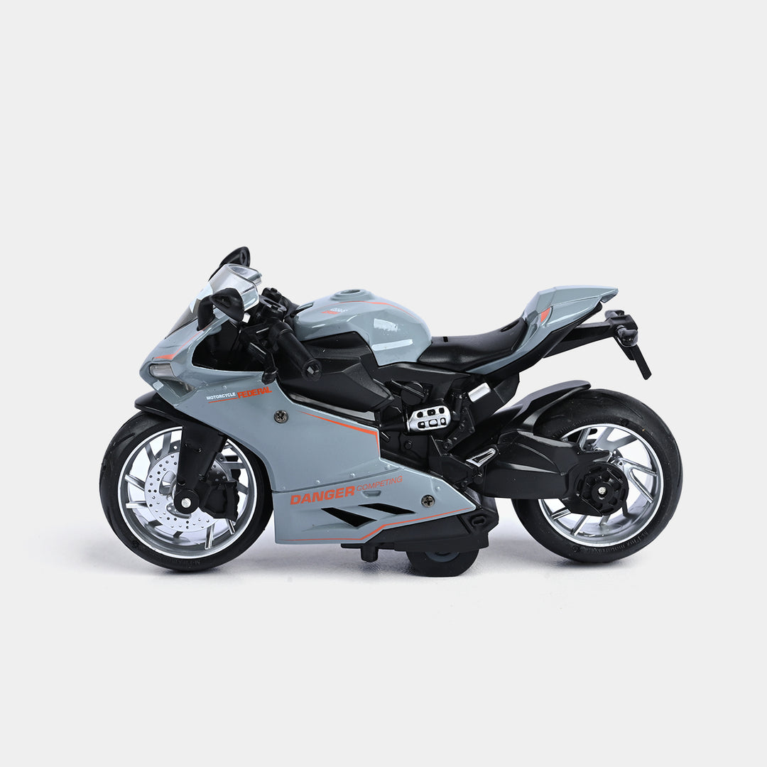 Pull Back Motorcycle With Light & Sound For Kids