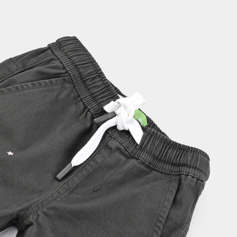 Infant Boys Cotton Twill Pant Stitch-Grey