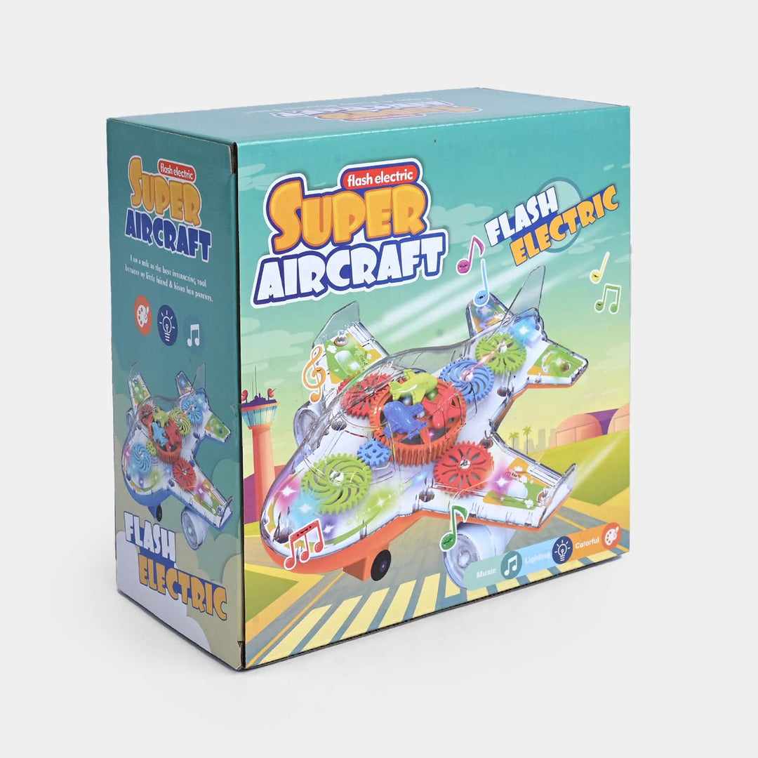 Electric Gear Plane With Light Music Toy For Kids