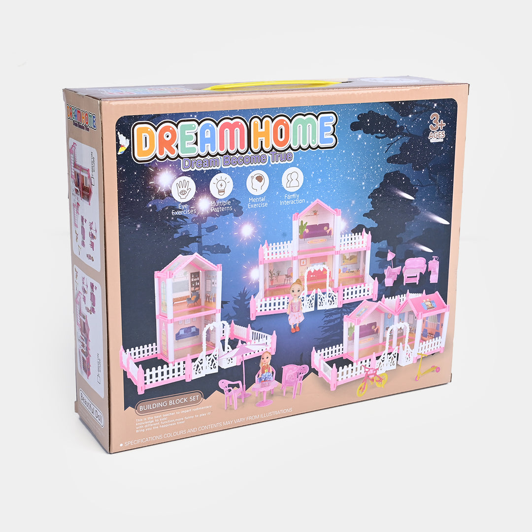 DIY Princess 2-Rooms Dream Doll House Play Set