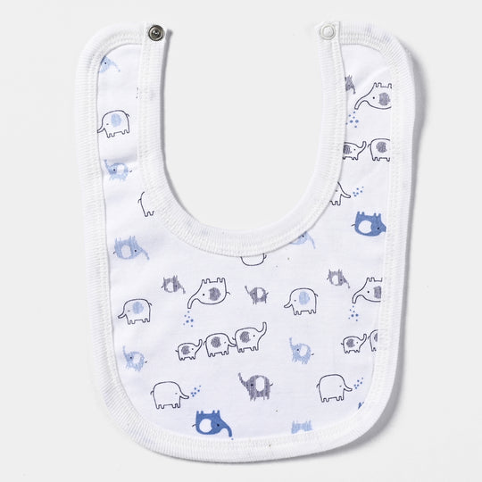 Pack OF 3 Baby Cotton Interlock Bibs Set Elephants-mIX