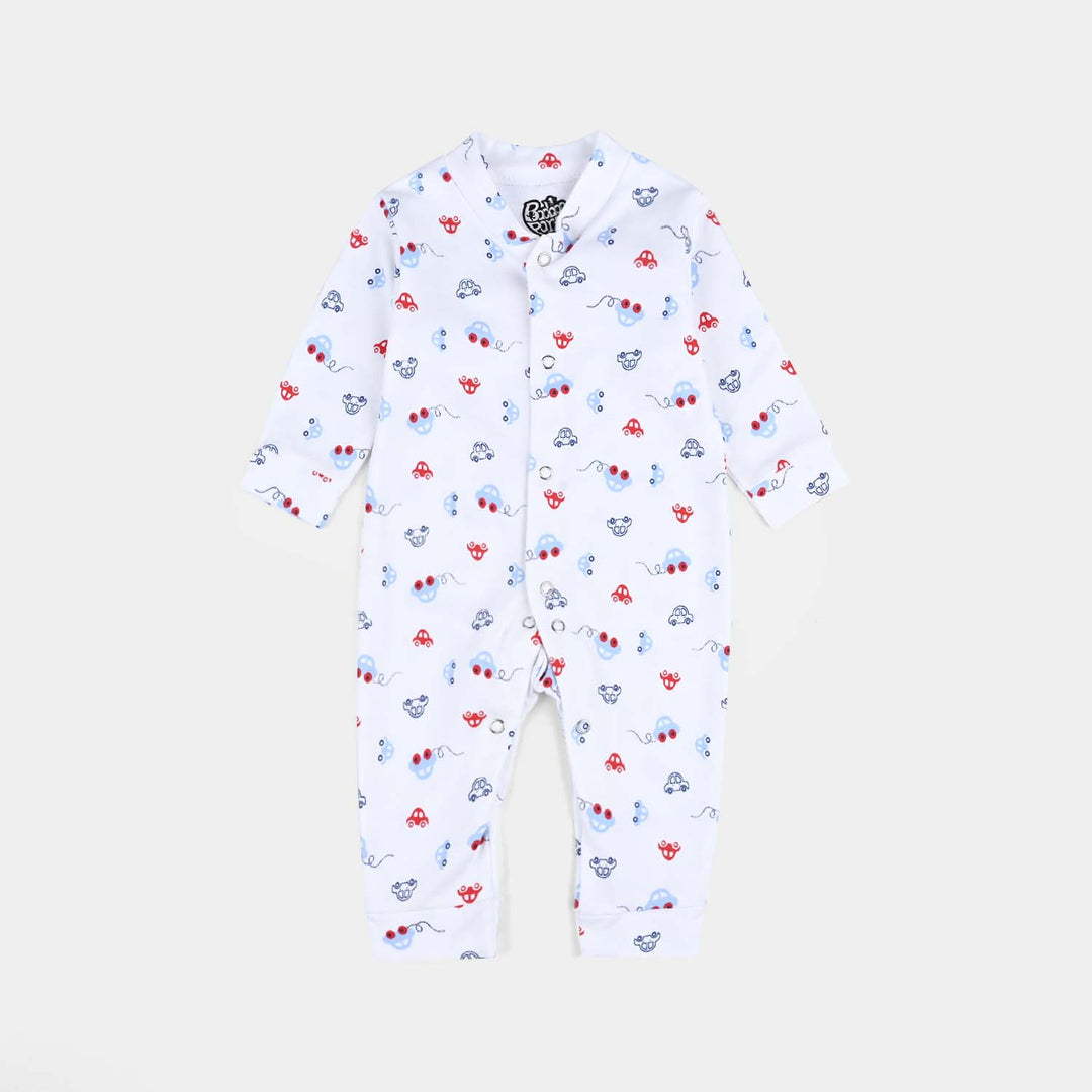 Infant Baby Unisex Cotton Sleep Suit/Romper Without Socks Pack of 3 - White
