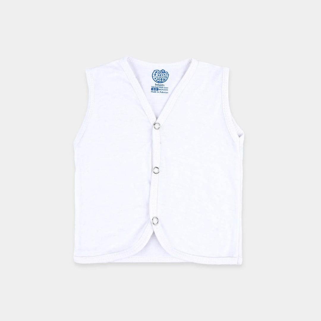 Infant Unisex Cotton Sando Vest - White