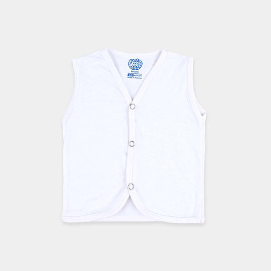 Infant Unisex Cotton Sando Vest - White