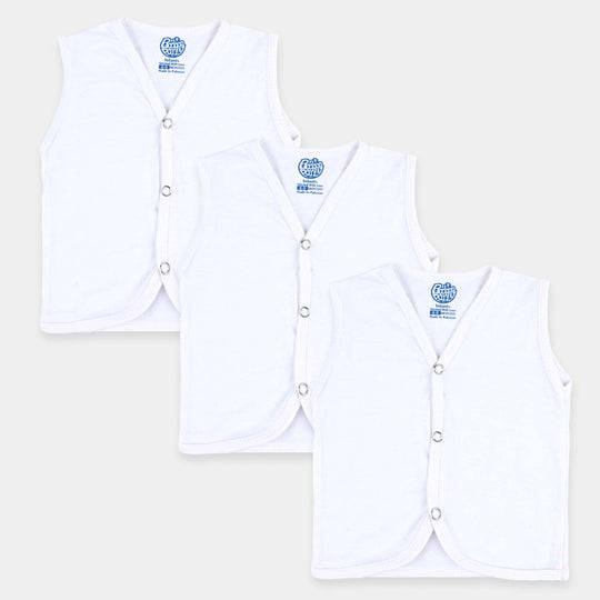 Infant Unisex Cotton Sando Vest - White