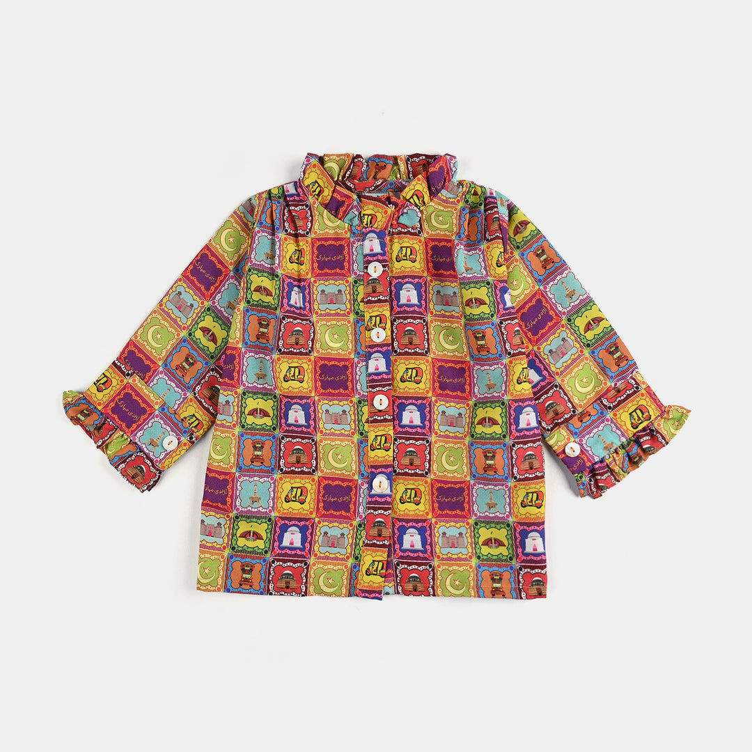 Infant Girls Poly Net Casual Top Ticket -Multi