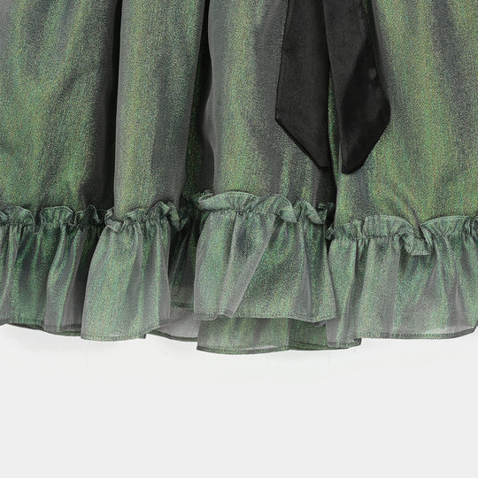 Girls Organza Fancy Frock - Green