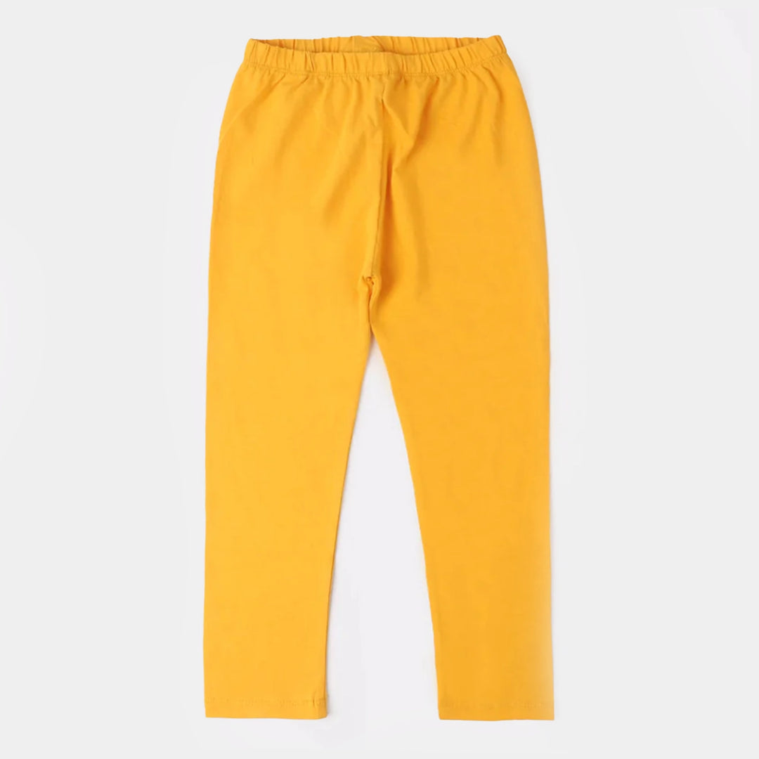 Girls Jersey/Terry Tights-Yellow