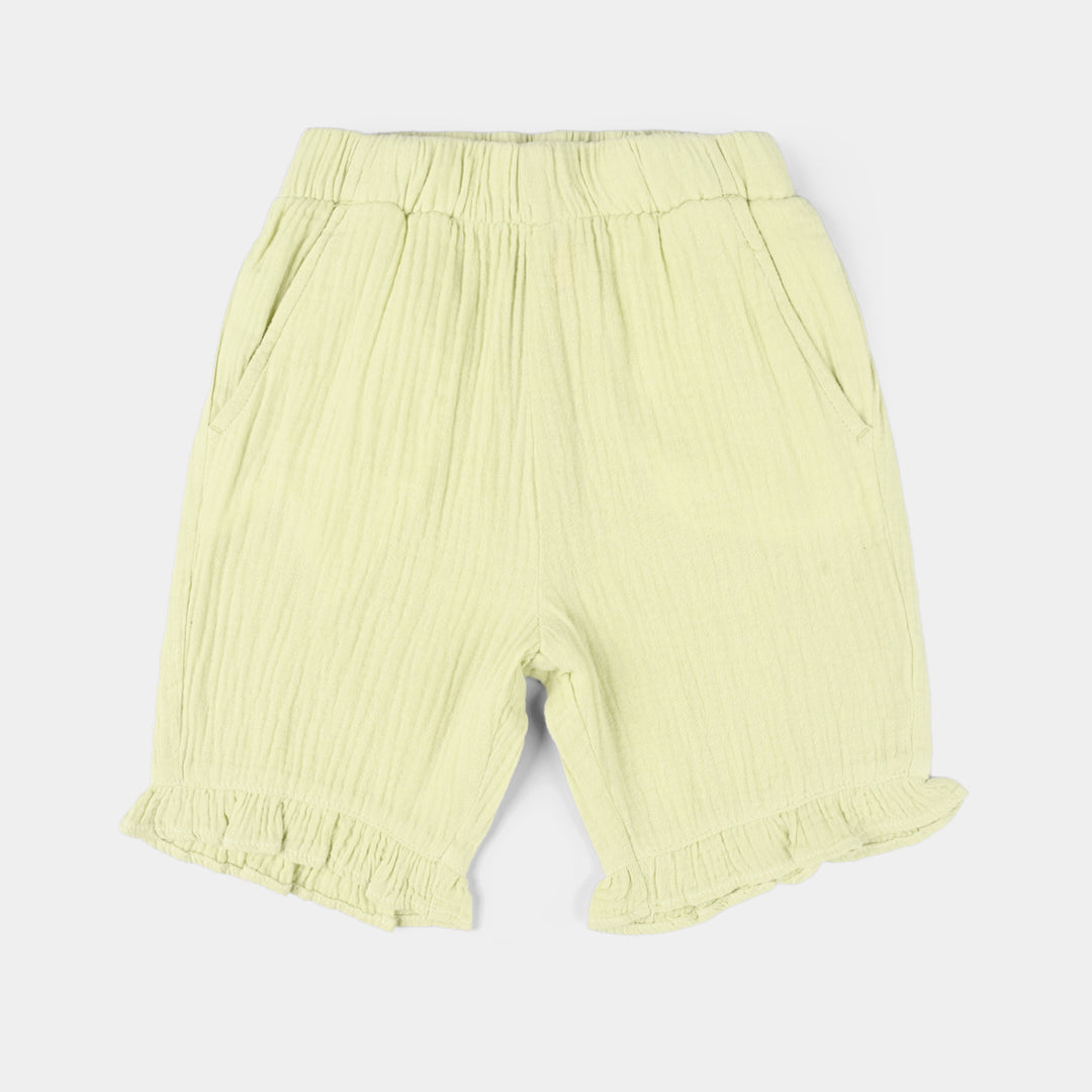 Girls Gauze Shorts (Frill) - Yellow