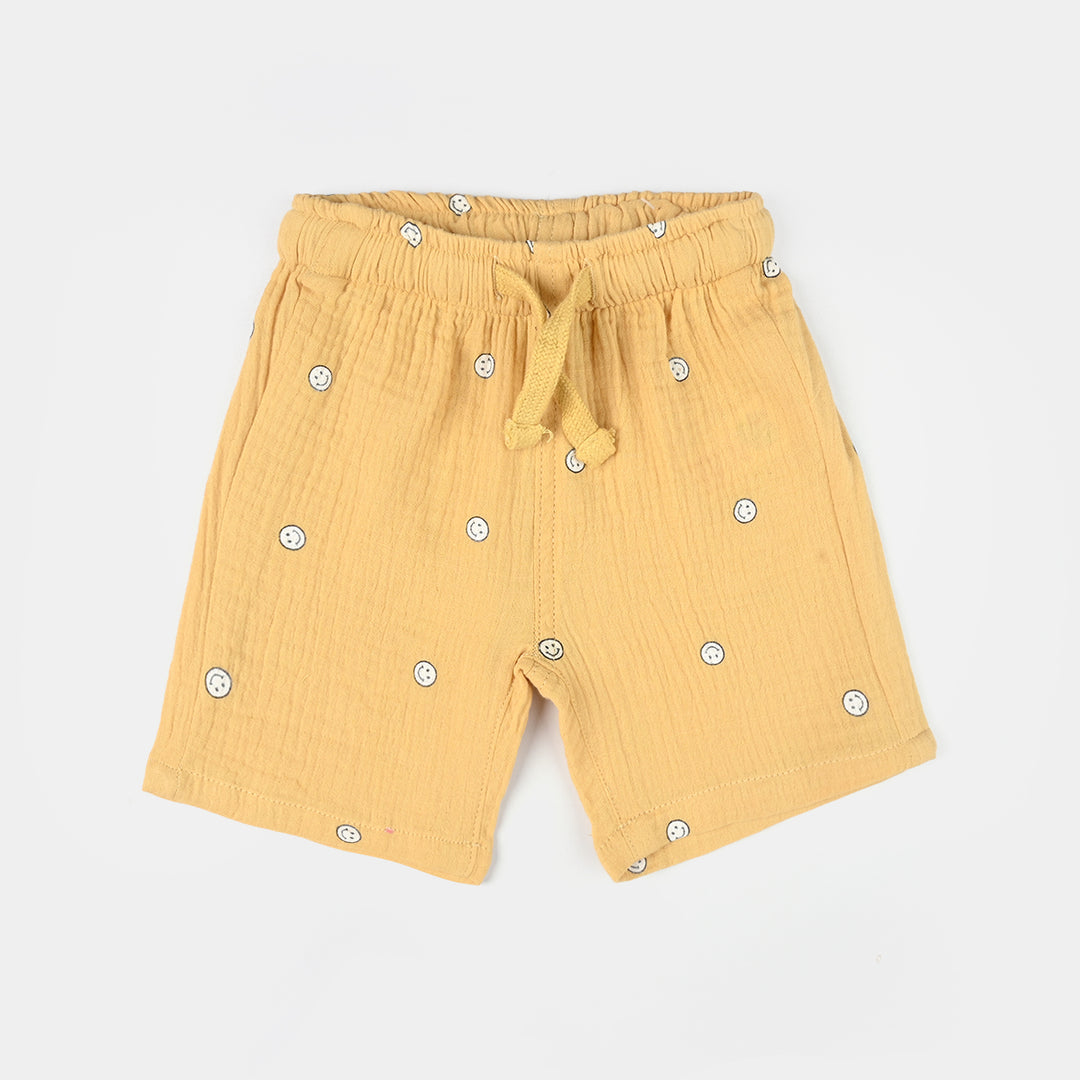 Infant Boys Gauze Shorts (Emoji) - Yellow