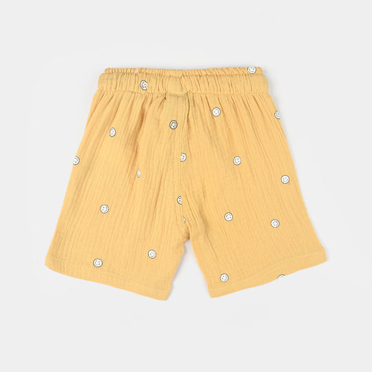 Infant Boys Gauze Shorts (Emoji) - Yellow