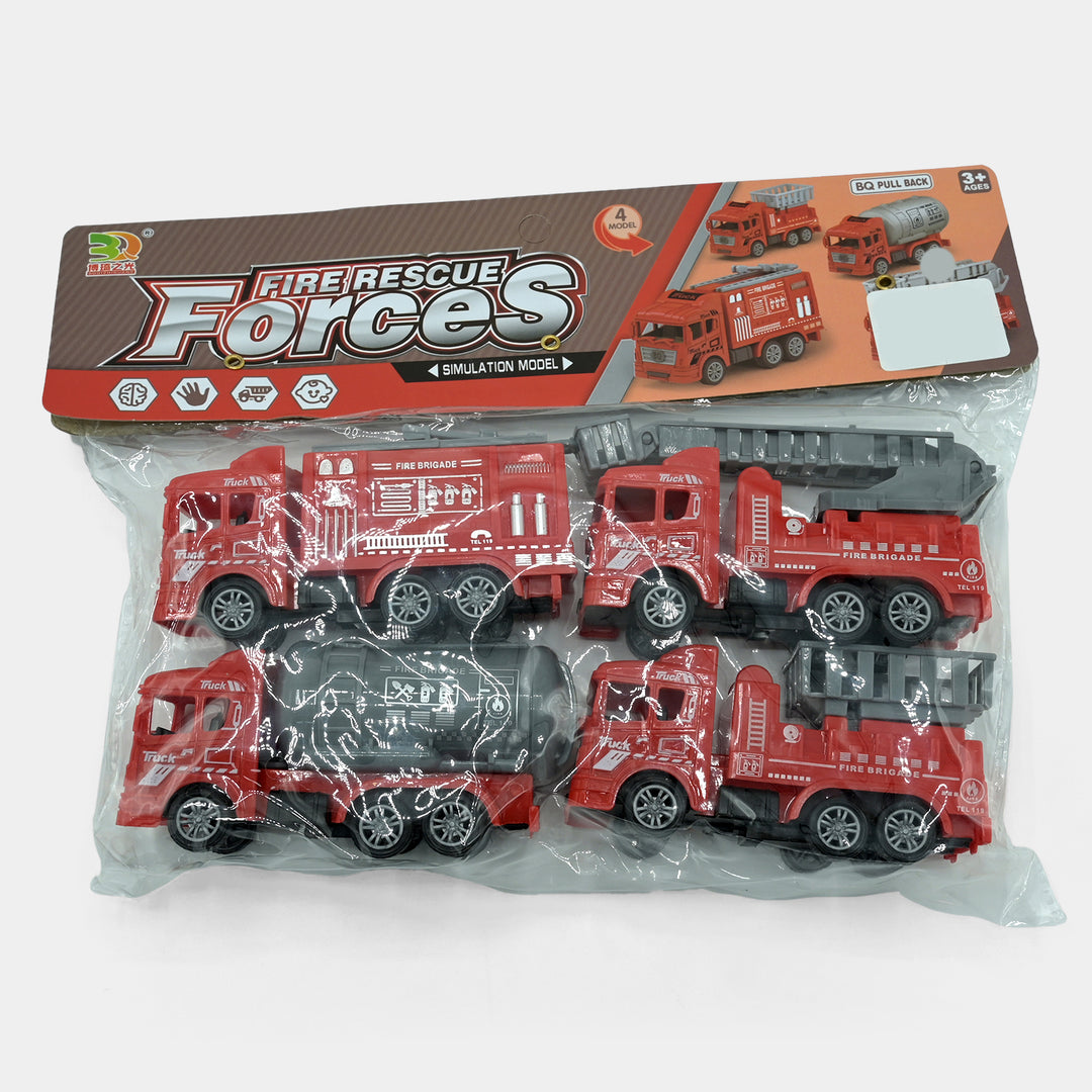 Pull Back Fire Rescue Truck For Kids