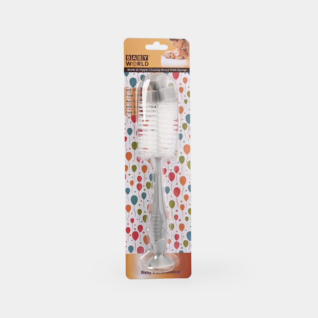 2 in 1 Universal Feeding Bottle Brush | 7376 Grey
