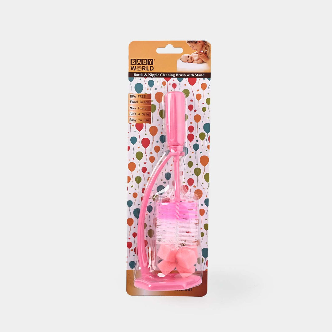 Bottle Cleaning Brush with Bottle Holder | 7370 Pink