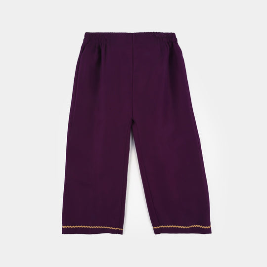 Girls Poly Cambric 3-Piece Set (Rang Saaz) - Purple
