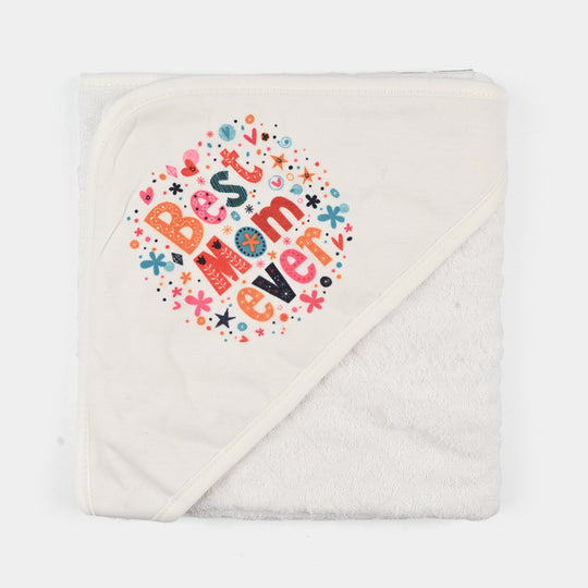 Bath Towel White Print Best Mom Ever